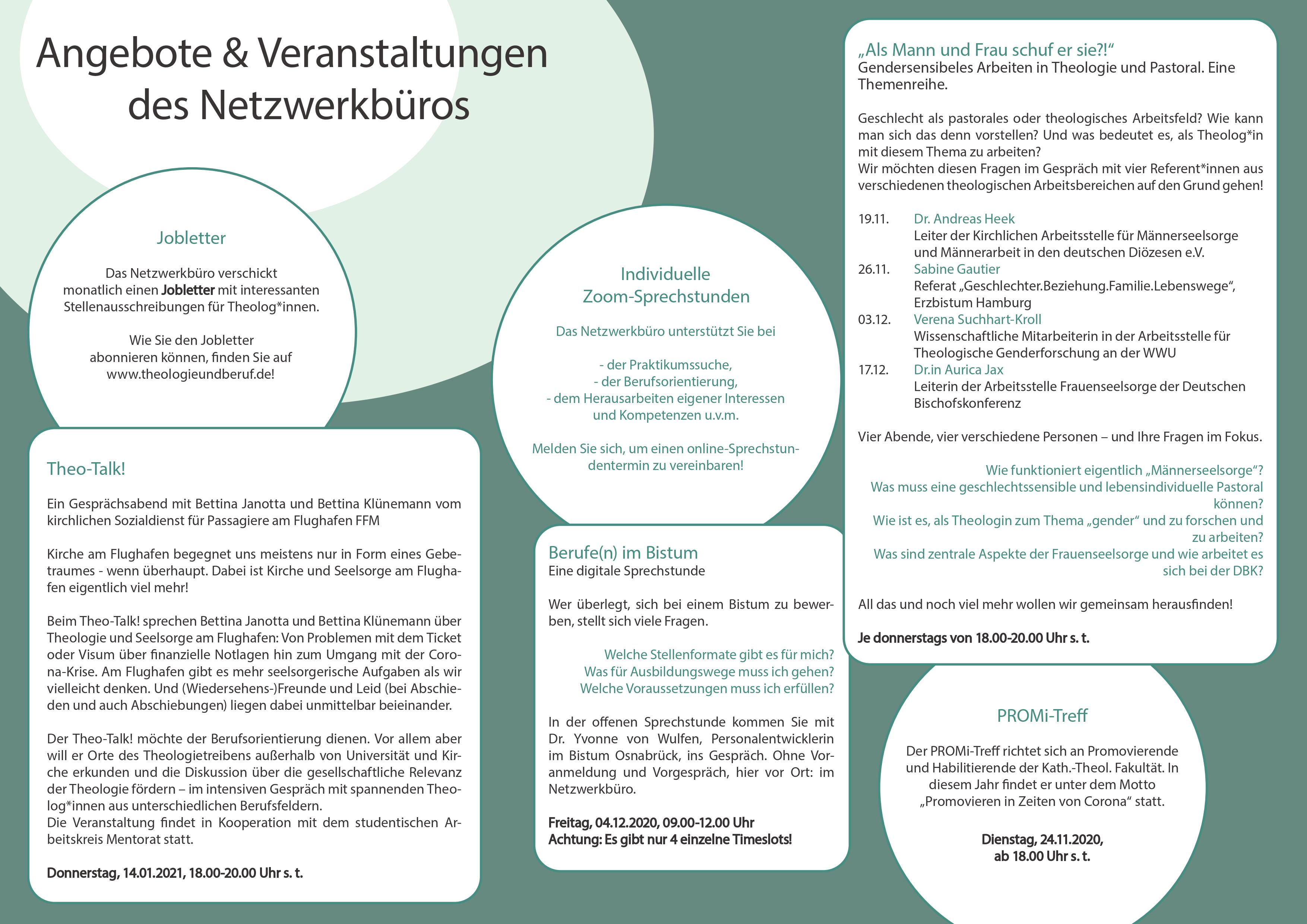 Veranstaltungen WiSe 20/21